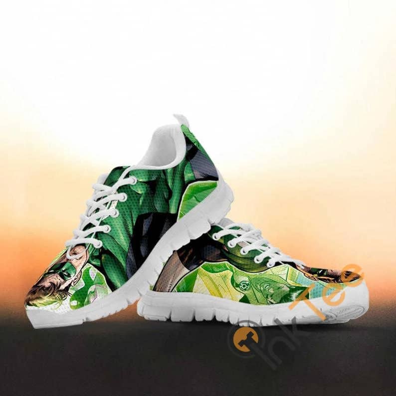 Inktee Store - Green Lantern Custom Painted Dc Comics Superhero Movie Running No 320 Nike Sneakers Image