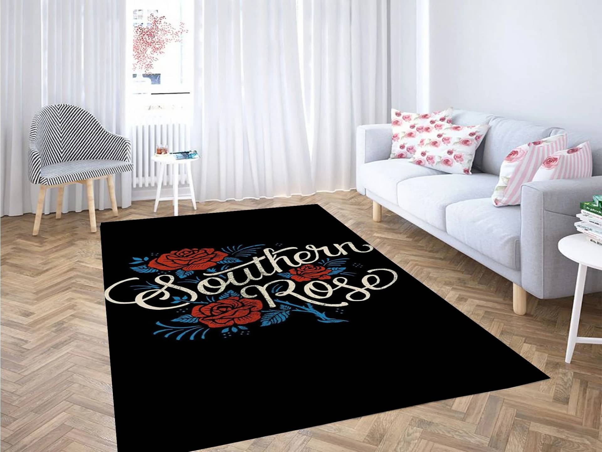 Hybrid Tea Rose Carpet Rug