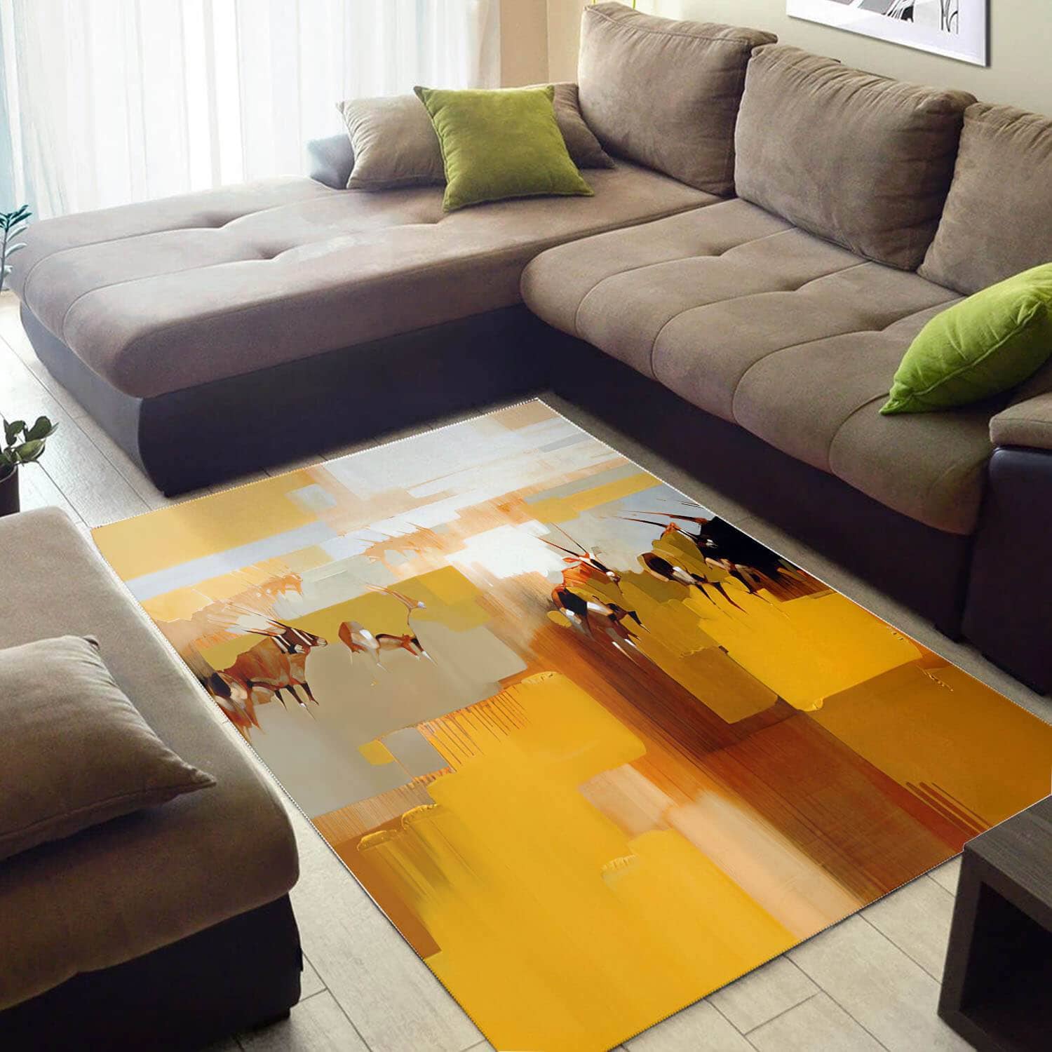 Inspired African Abstract Natural Hair South Animals Themed Carpet Living Room Rug