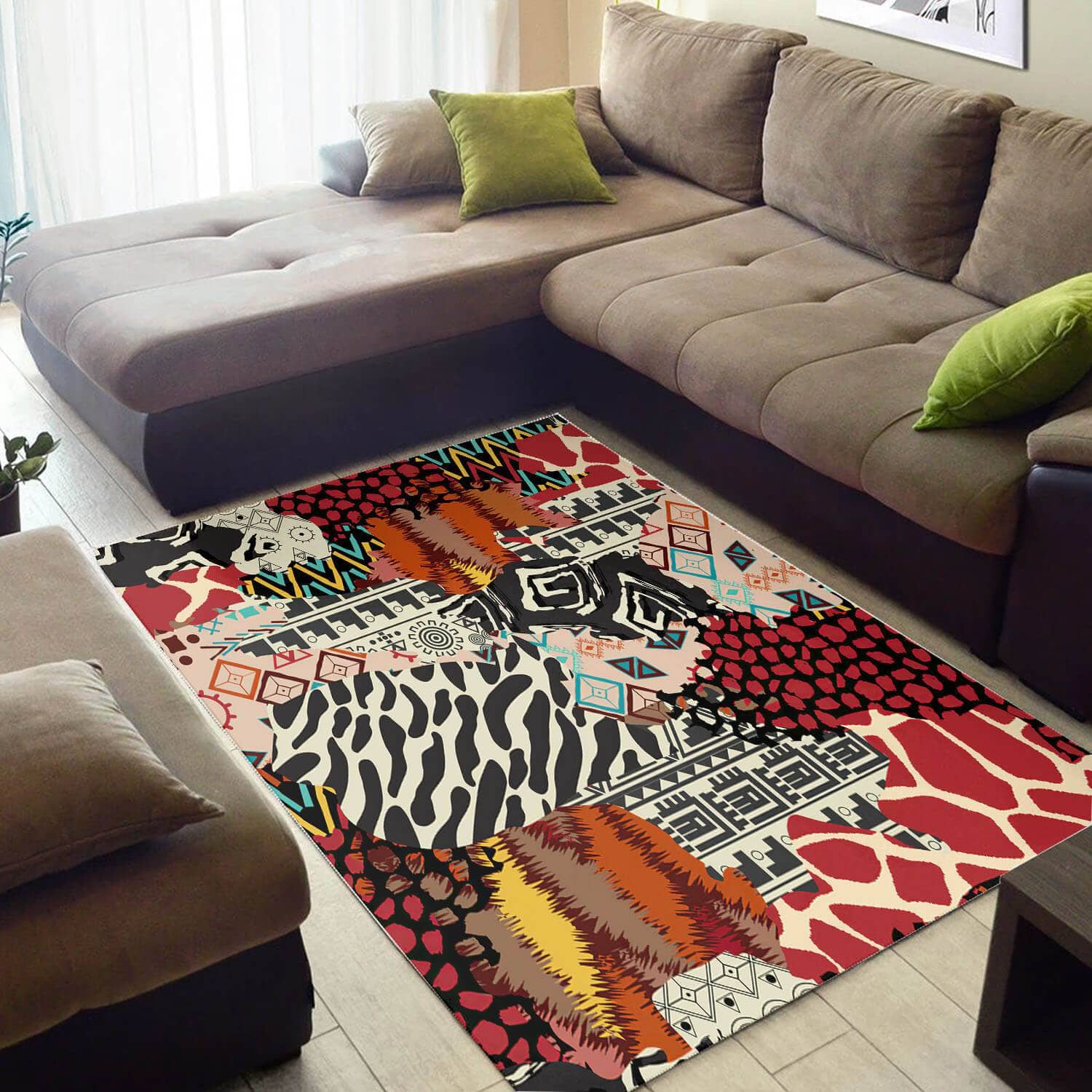 Inspired African American Beautiful Afrocentric Ethnic Seamless Pattern Themed Living Room Rug