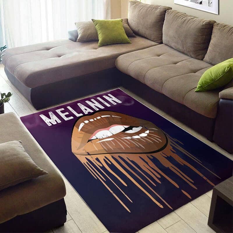 Inspired African Style Pretty Afro Lady Melanin Lips Large Rug