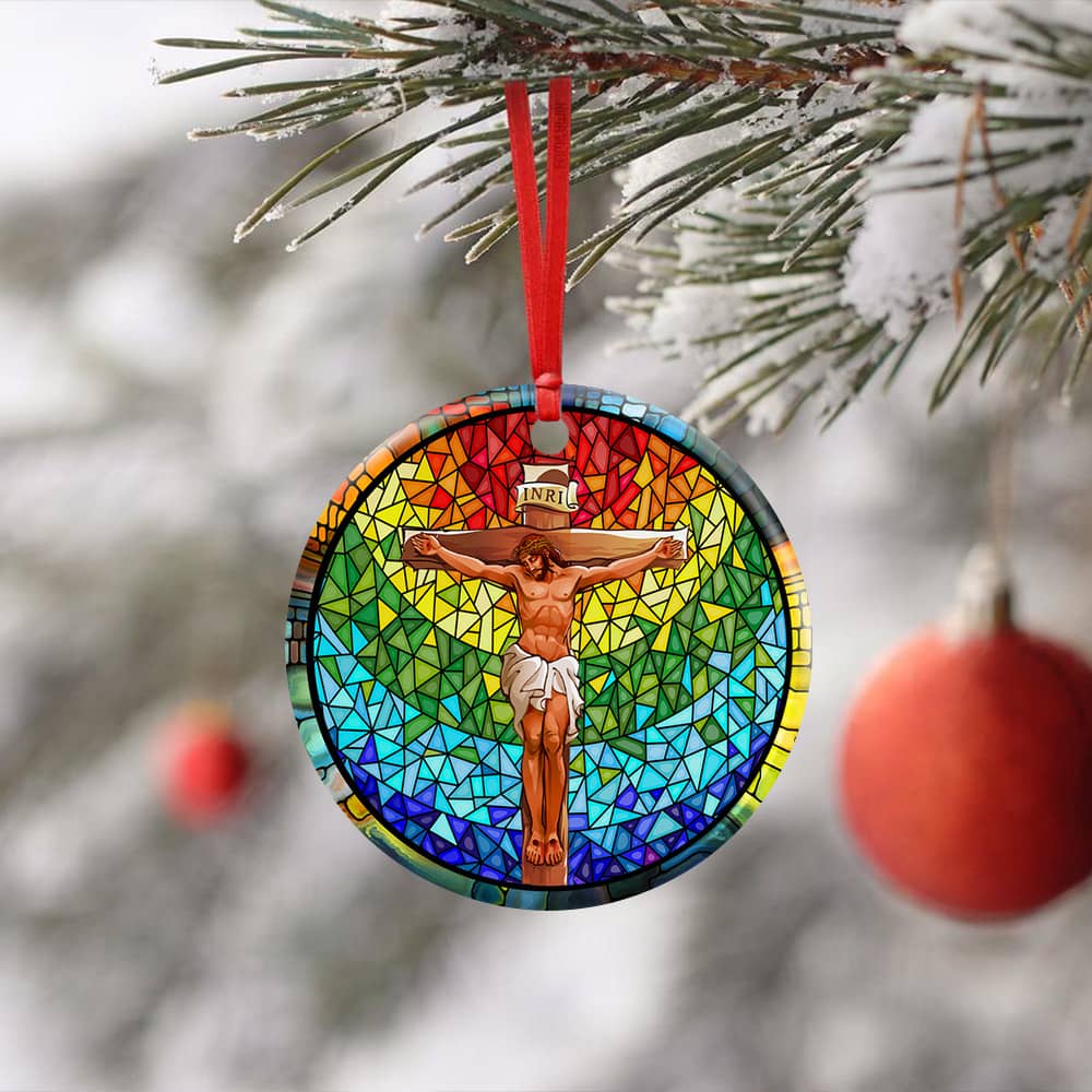 Jesus Ceramic Circle Ornament Personalized Gifts