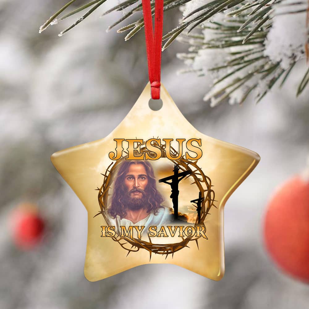 Jesus Is My Savior Christian Ceramic Heart Ornament Personalized Gifts