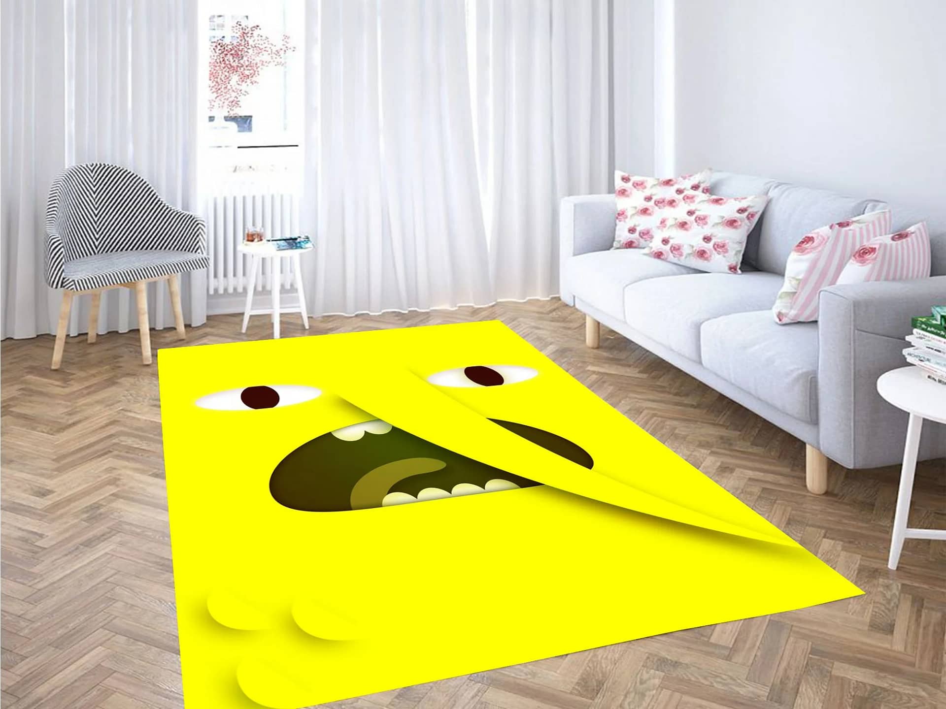 Lemongrab Flat Face Adventure Time Carpet Rug