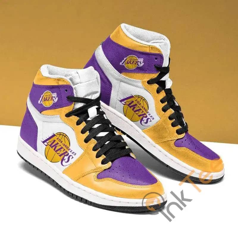 Los Angeles Lakers Basketball Custom Sneakers It1736 Air Jordan Shoes -  Inktee Store