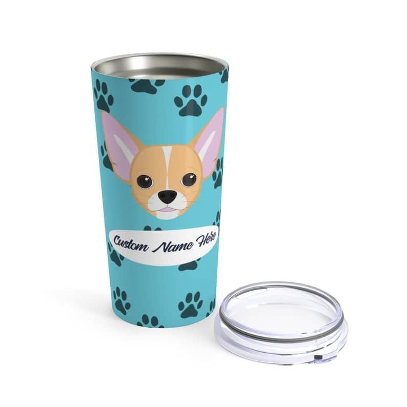 Love My Chihuahua - Personalized Custom  Travel Mug For Hot Coffee Cold Drinks - 20Oz With Lid Dishwasher Safe Stainless Steel Tumbler