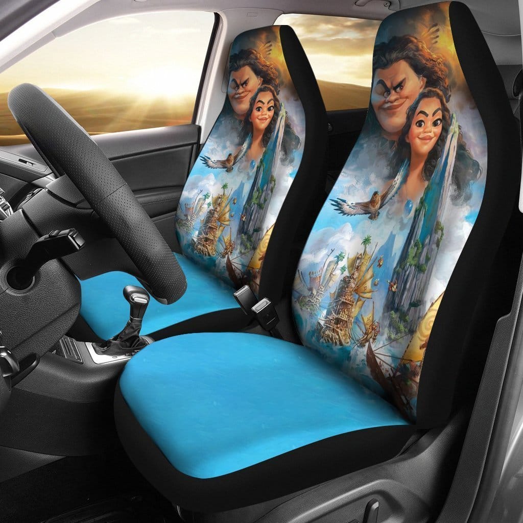Moana &Amp; Maui Disney Cartoon Car Seat Covers