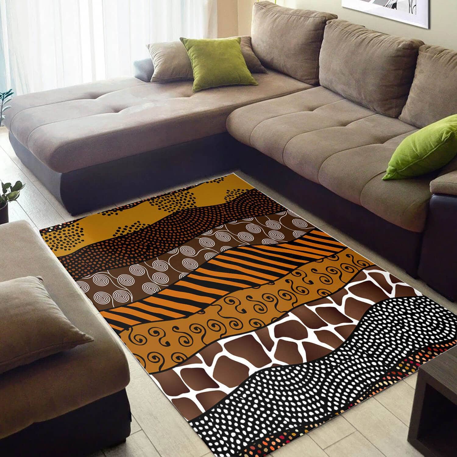 Modern African American Graphic Afrocentric Seamless Pattern Themed House Rug