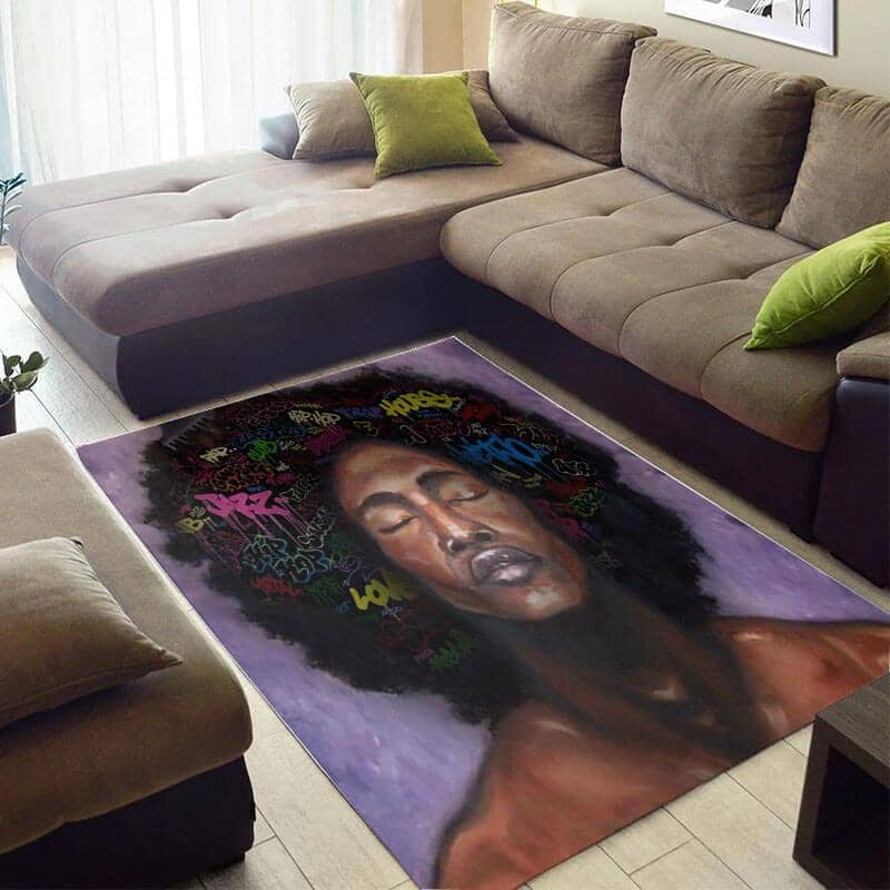 Modern African Beautiful Afro American Woman Themed Carpet Living Room Rug