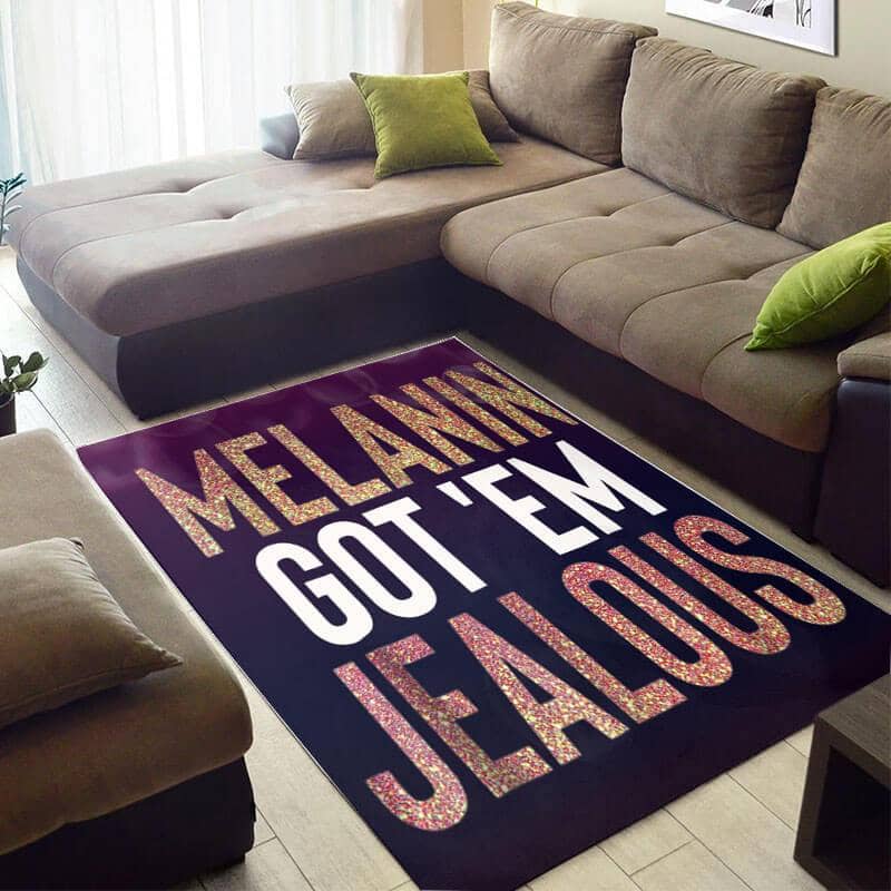 Modern African Pretty Afrocentric Melanin Woman Jealous Style Floor Themed Home Rug