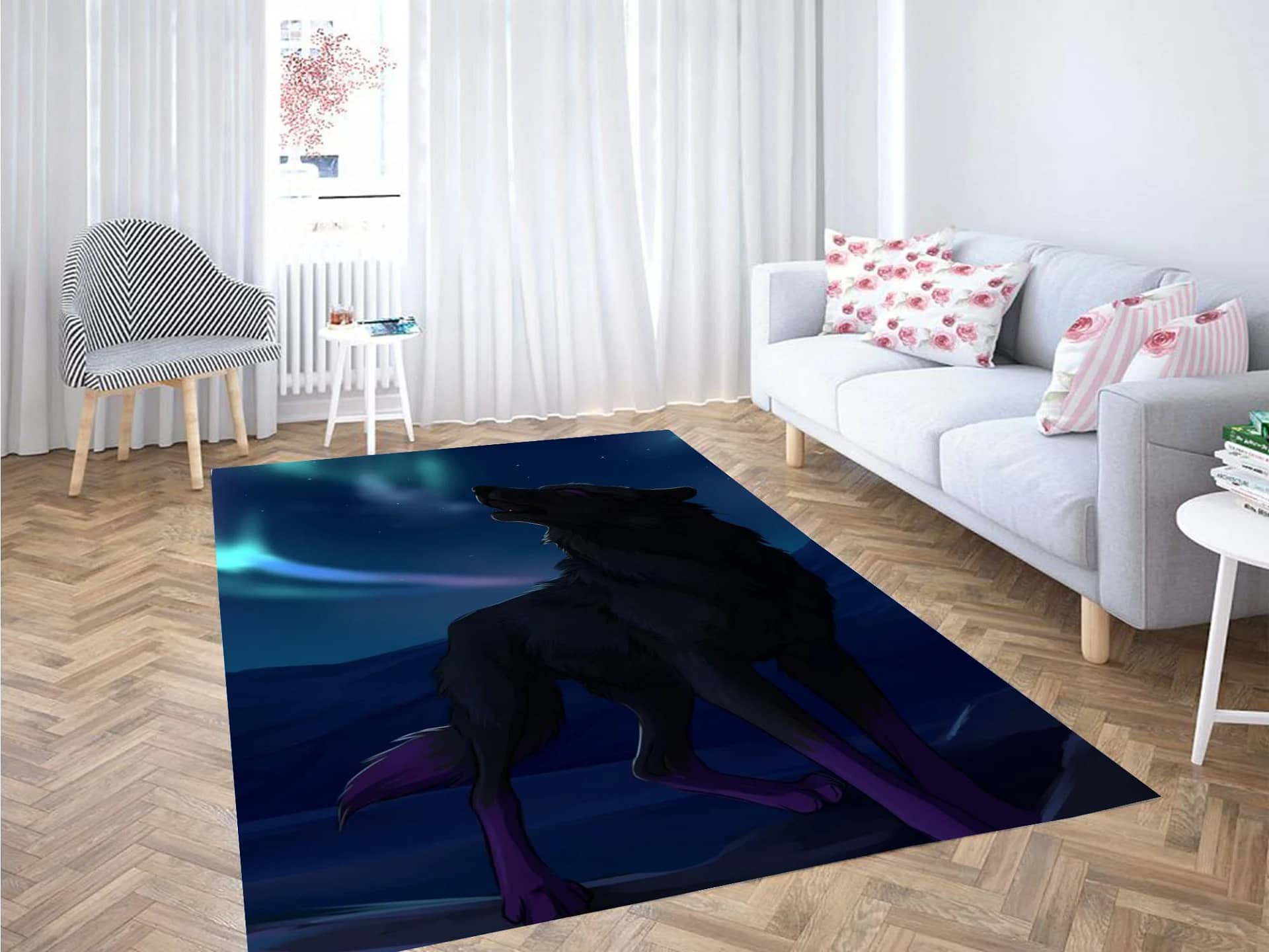 Night Wolf Carpet Rug