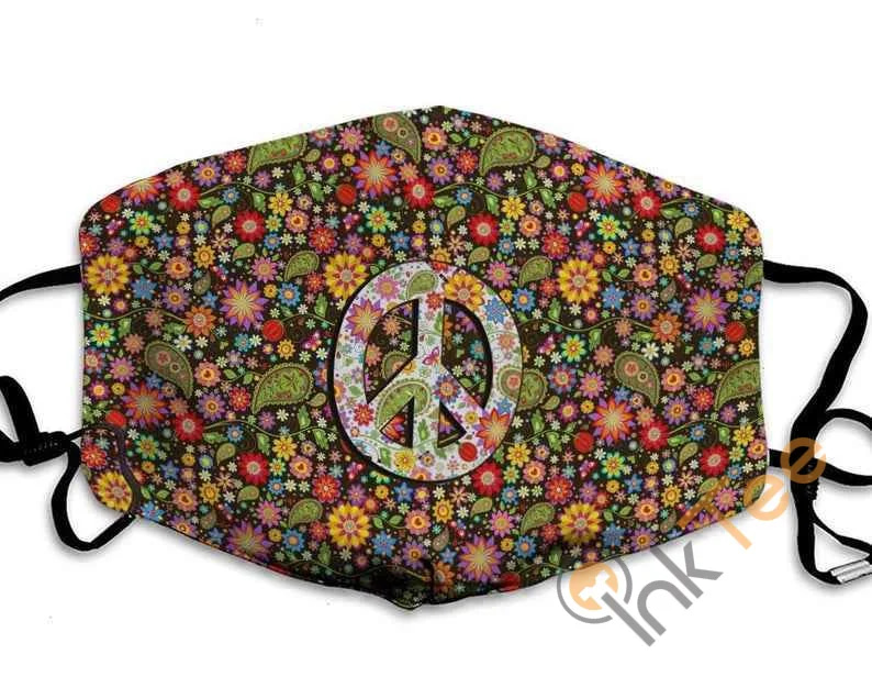 Peace Love Flower Handmade Anti Droplet Filter Cotton Face Mask