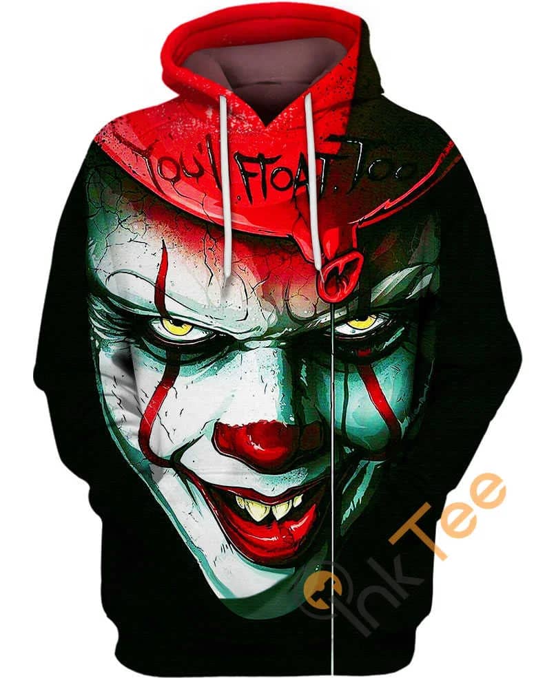 Pennywise Smile Premium Quality Unisex Pullover 3D Hoodie Inktee