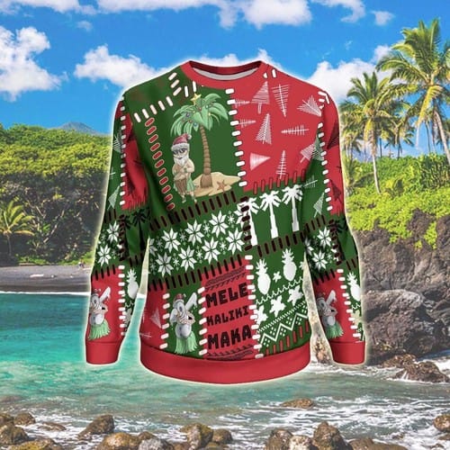 Polynesian Hawaii 3D All Over Print Christmas Ugly Sweater