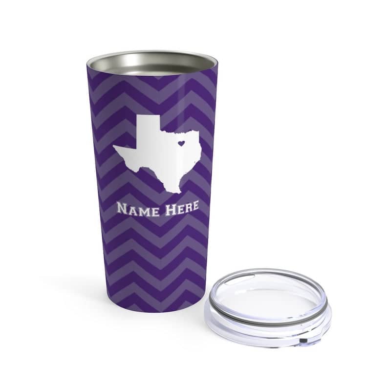 State Pride Series Fort Worth Texas - Personalized Custom Tumbler Travel Mug For Warm Cold Drinks - 20oz With Lid Dishwasher Safe Stainless Steel Tumbler