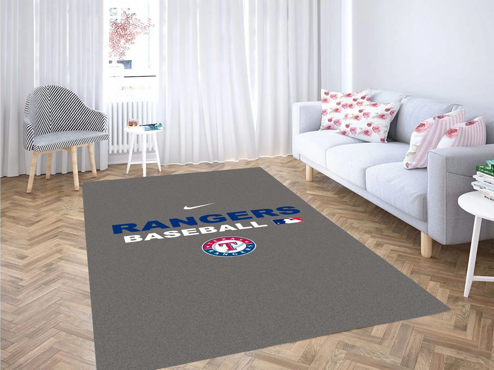 Texas Rangers Background Carpet Rug