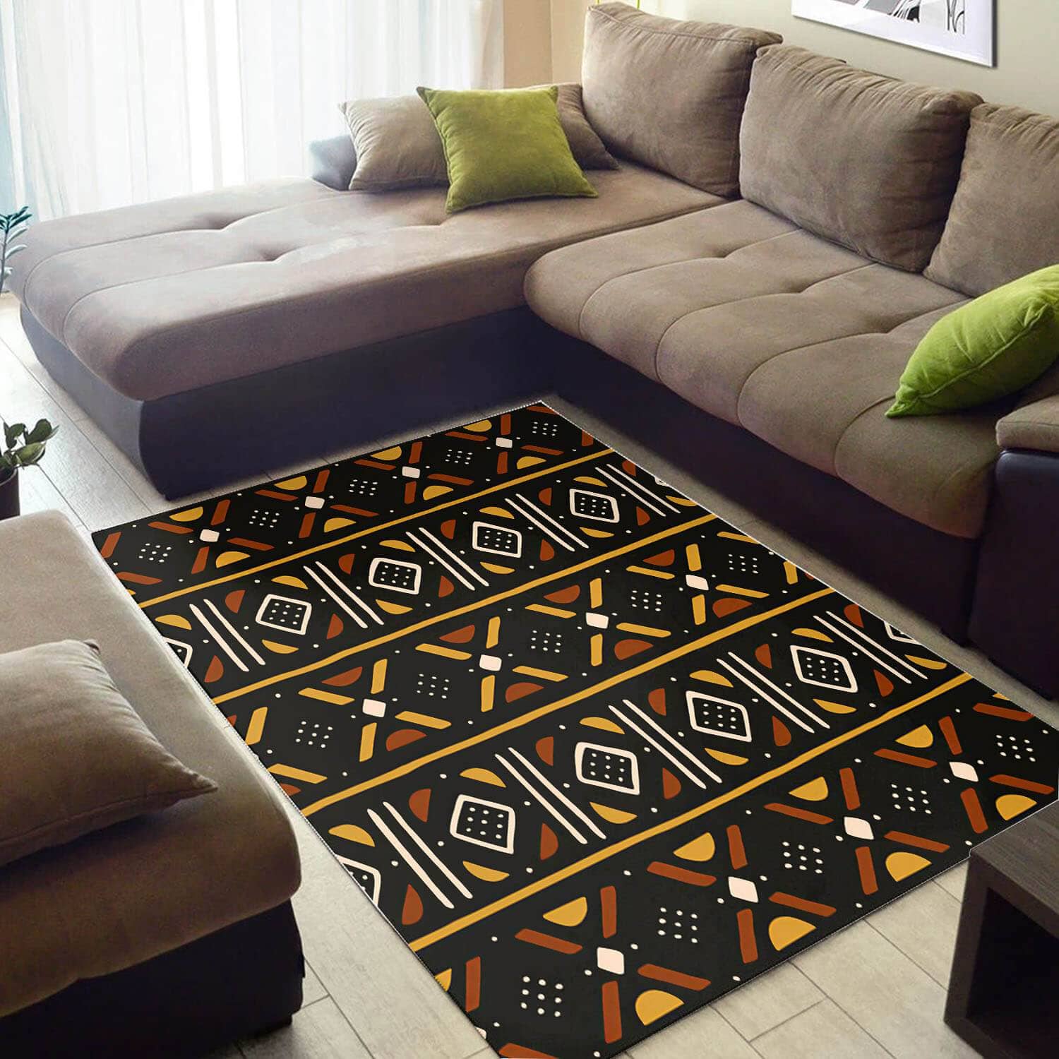 Trendy African American Adorable Inspired Ethnic Seamless Pattern Themed Carpet Style Rug