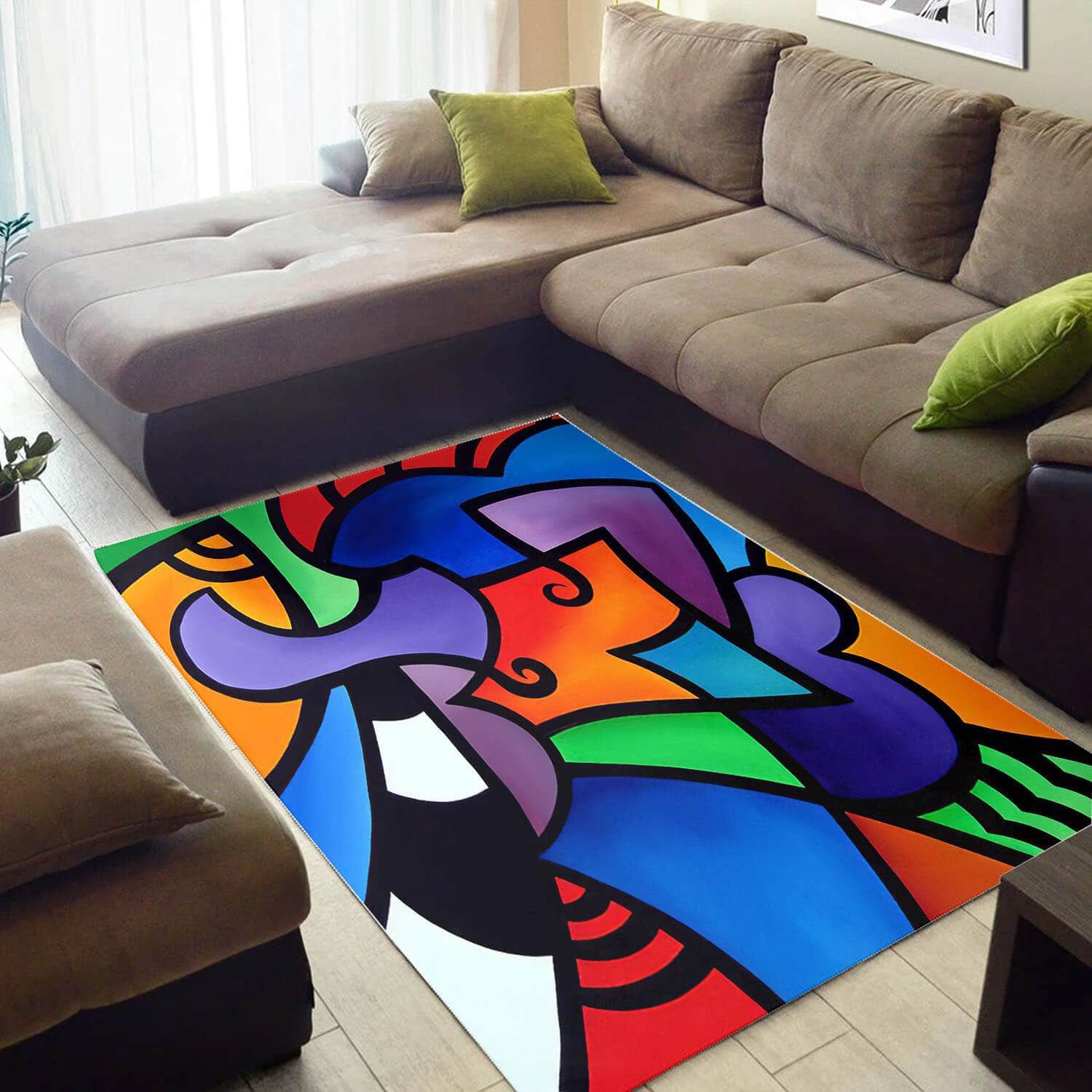Trendy African Attractive American Art Afrocentric Pattern Style Inspired Home Rug