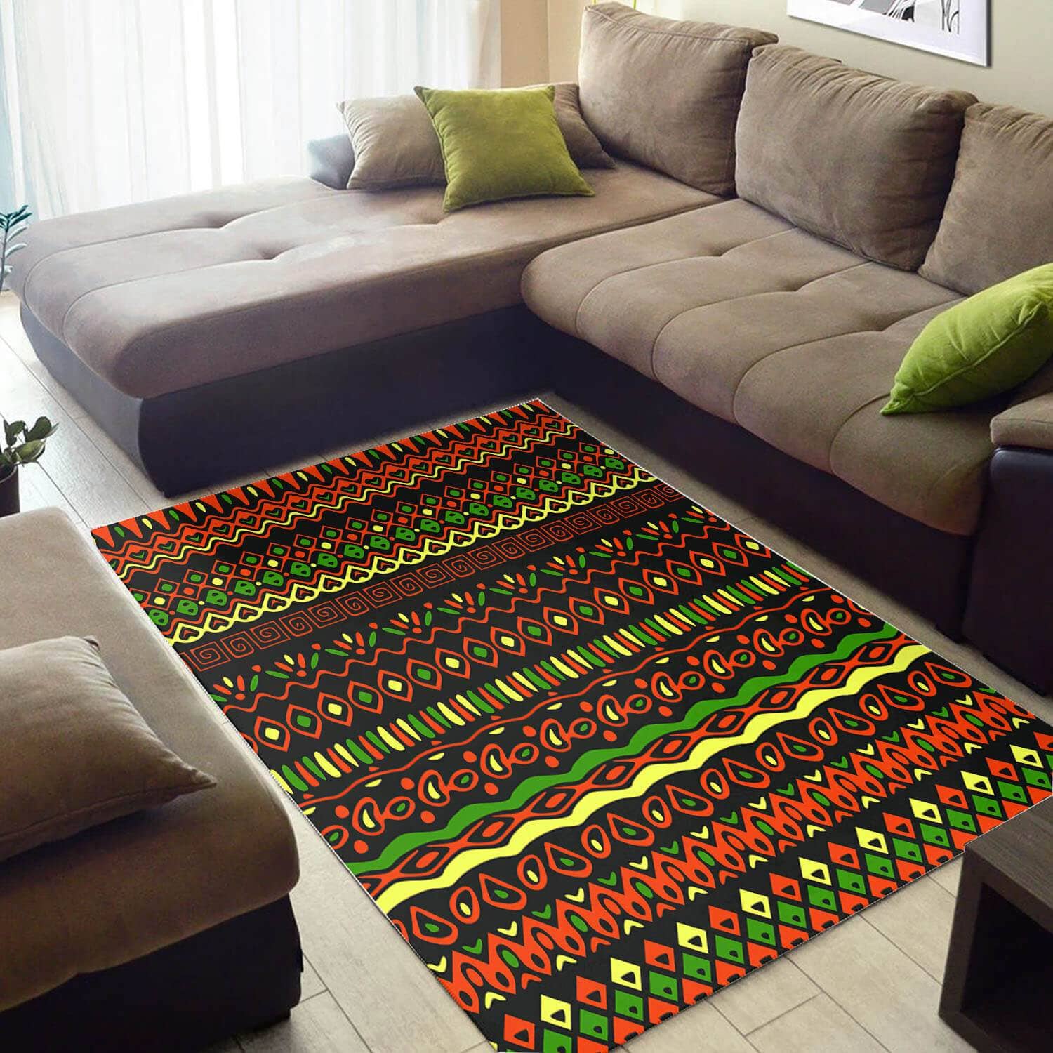 Trendy African Cute Afrocentric Art Large Themed Home Rug