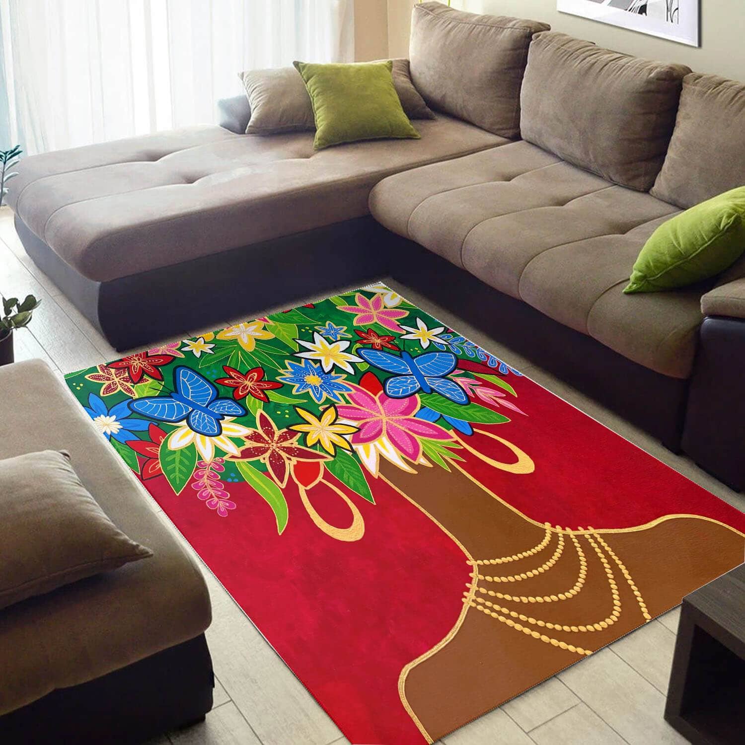 Trendy African Style Cute Natural Hair Queen Carpet Inspired Home Rug