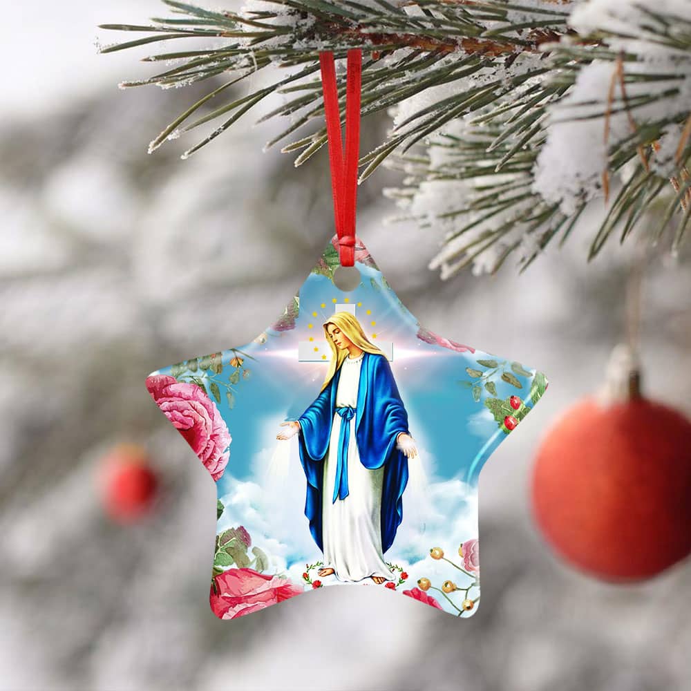 Virgin Mary Ceramic Heart Ornament Personalized Gifts