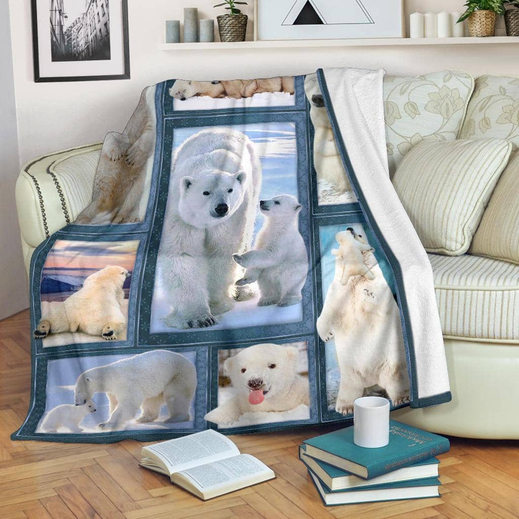 Amazon Best Seller Baby And Mom Polar Bear Bear Lover Fleece Blanket