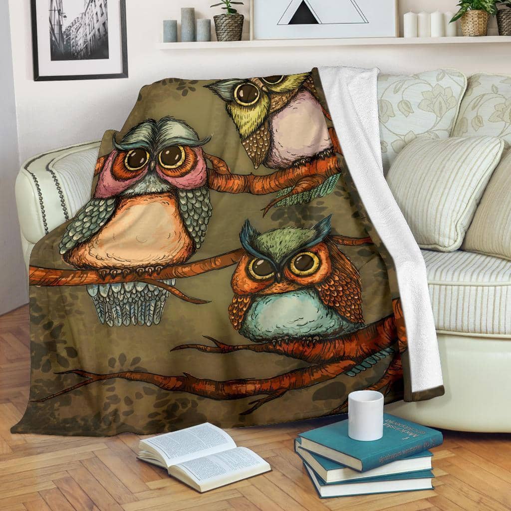 Amazon Best Seller Funny Owls Owl Lover Fleece Blanket