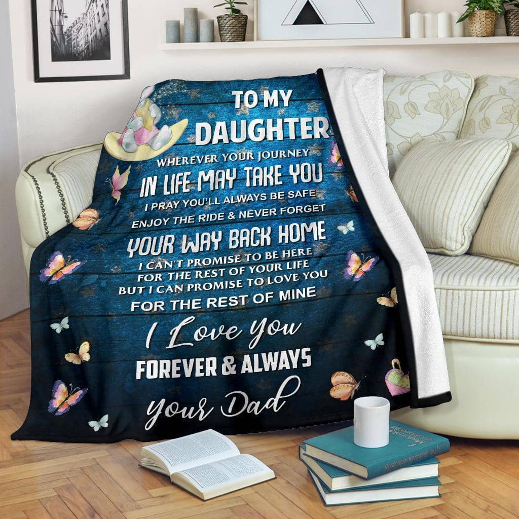 Amazon Best Seller To My Daughterever Always From Dad Fleece Blanket