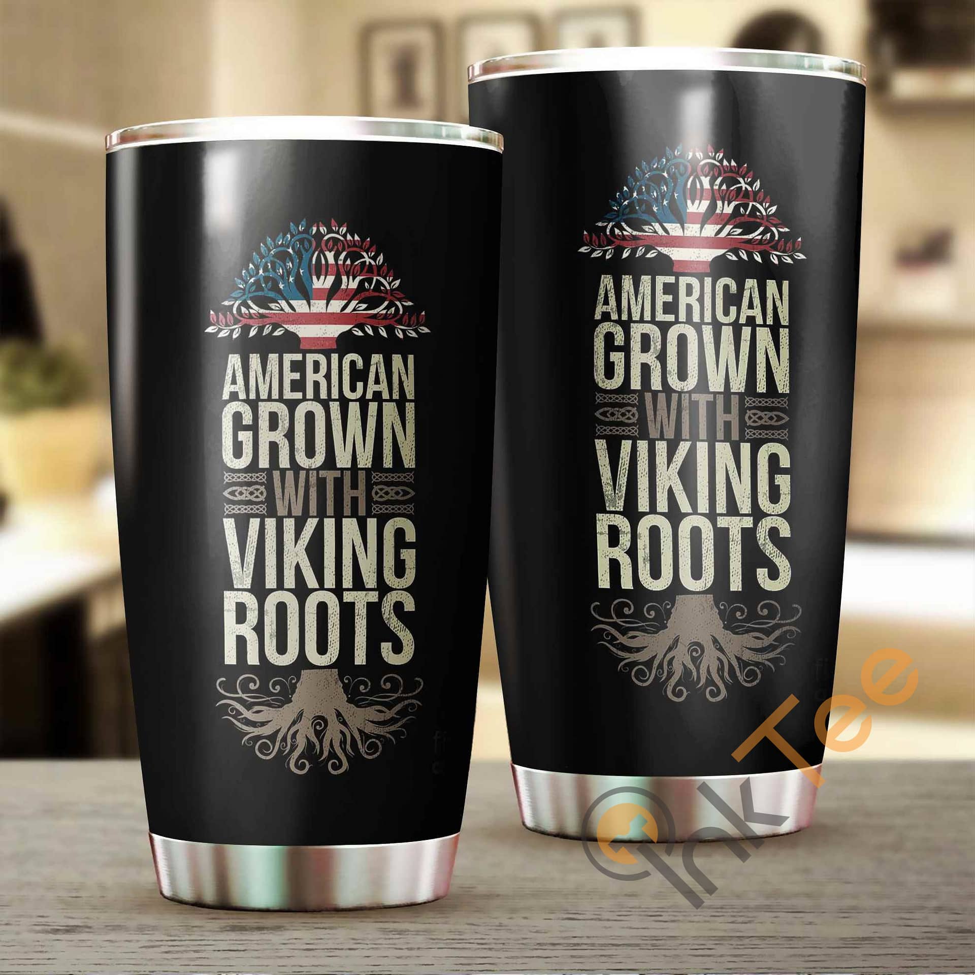 America Grown With Viking Roots Stainless Steel Tumbler