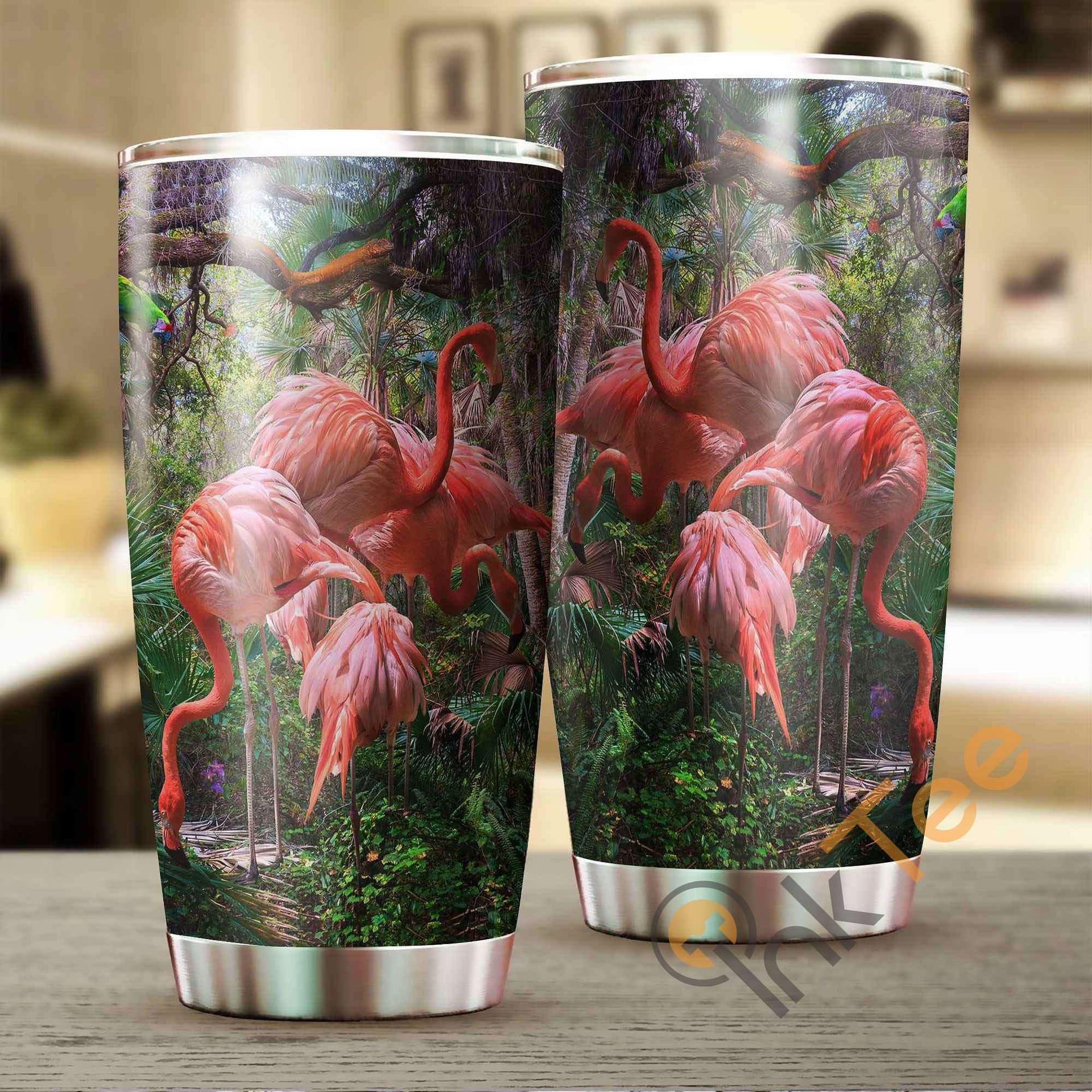 Inktee Store - Beautiful Flamingo Amazon Best Seller Sku 3041 Stainless Steel Tumbler Image