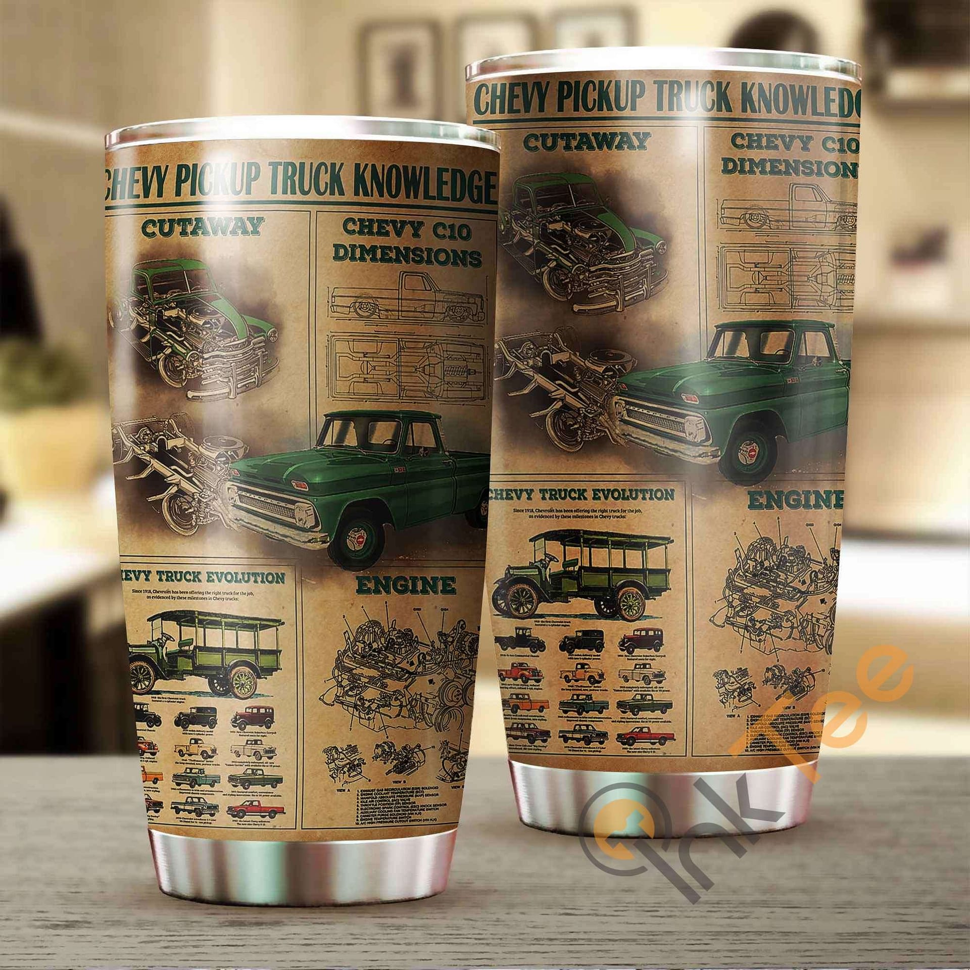 Inktee Store - Chevy Pickup Truck Knowledge Stainless Steel Tumbler Image