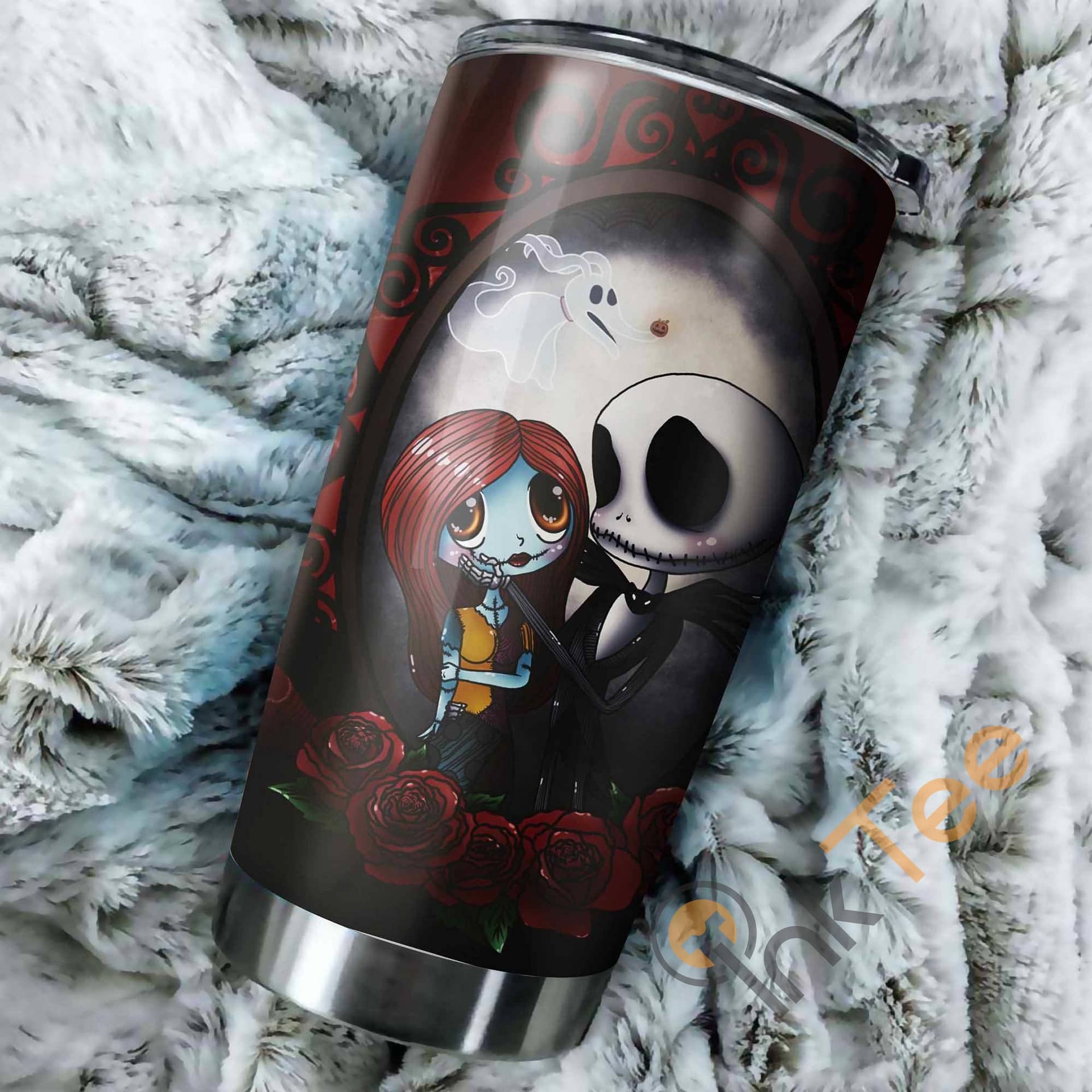 Inktee Store - Cute Jack Skellington And Sally Nightmare Before Christmas Perfect Gift Stainless Steel Tumbler Image