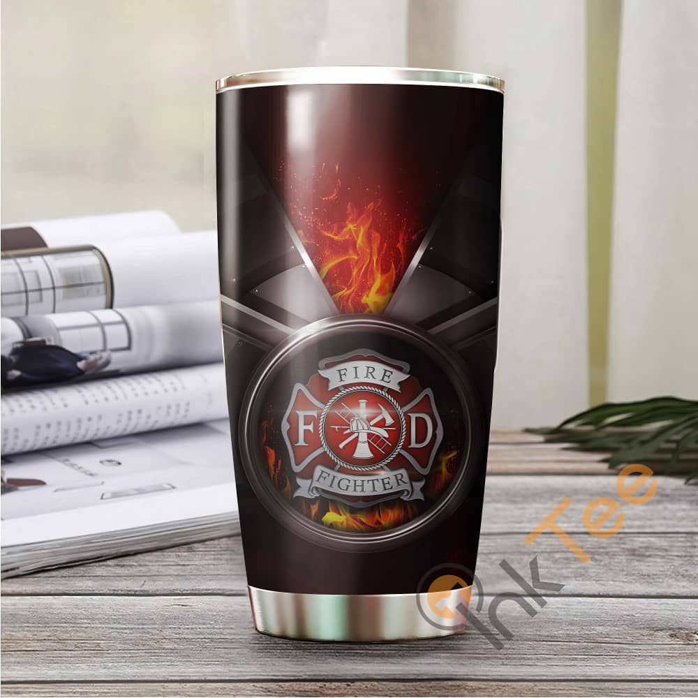 Firefighter Logo Metal Amazon Best Seller Sku 3378 Stainless Steel Tumbler