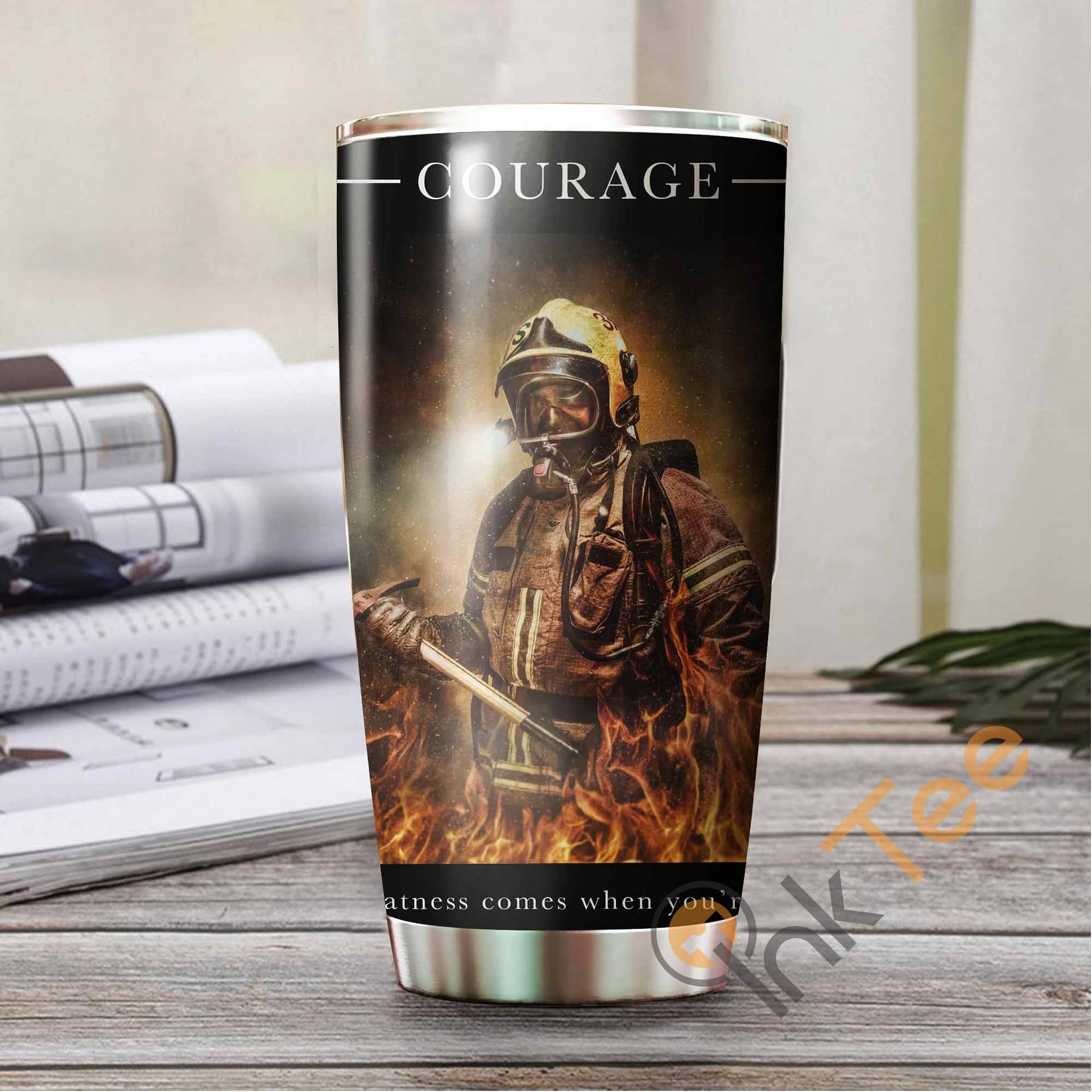 Firefighter'S Courage Amazon Best Seller Sku 3028 Stainless Steel Tumbler