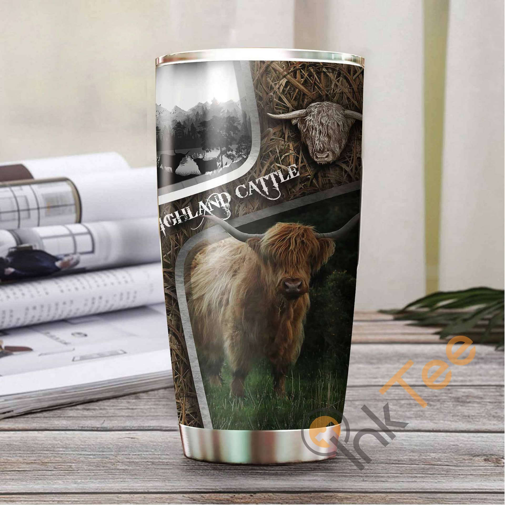 Highland Cattle Camo Amazon Best Seller Sku 2749 Stainless Steel Tumbler