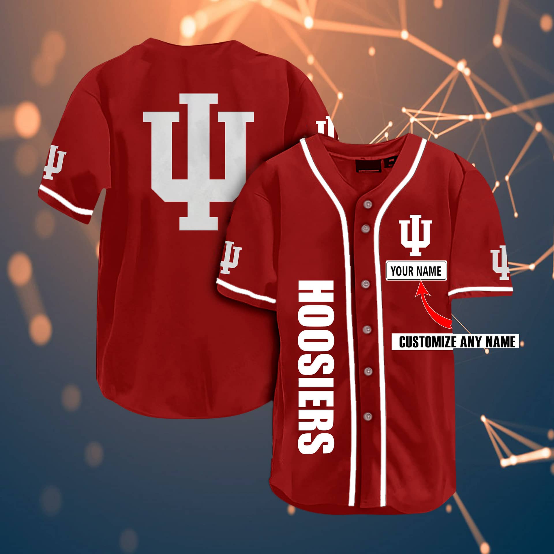 Indiana Hoosiers Personalized Name Ncaa Fans Team 3D Customization Gifts Baseball Jersey