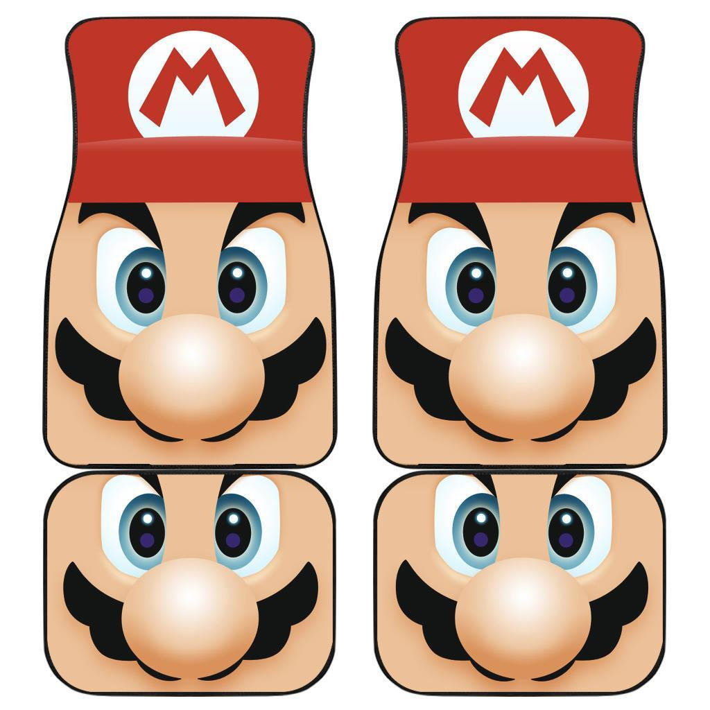 Mario Face In Game Cute Car Floor Mats