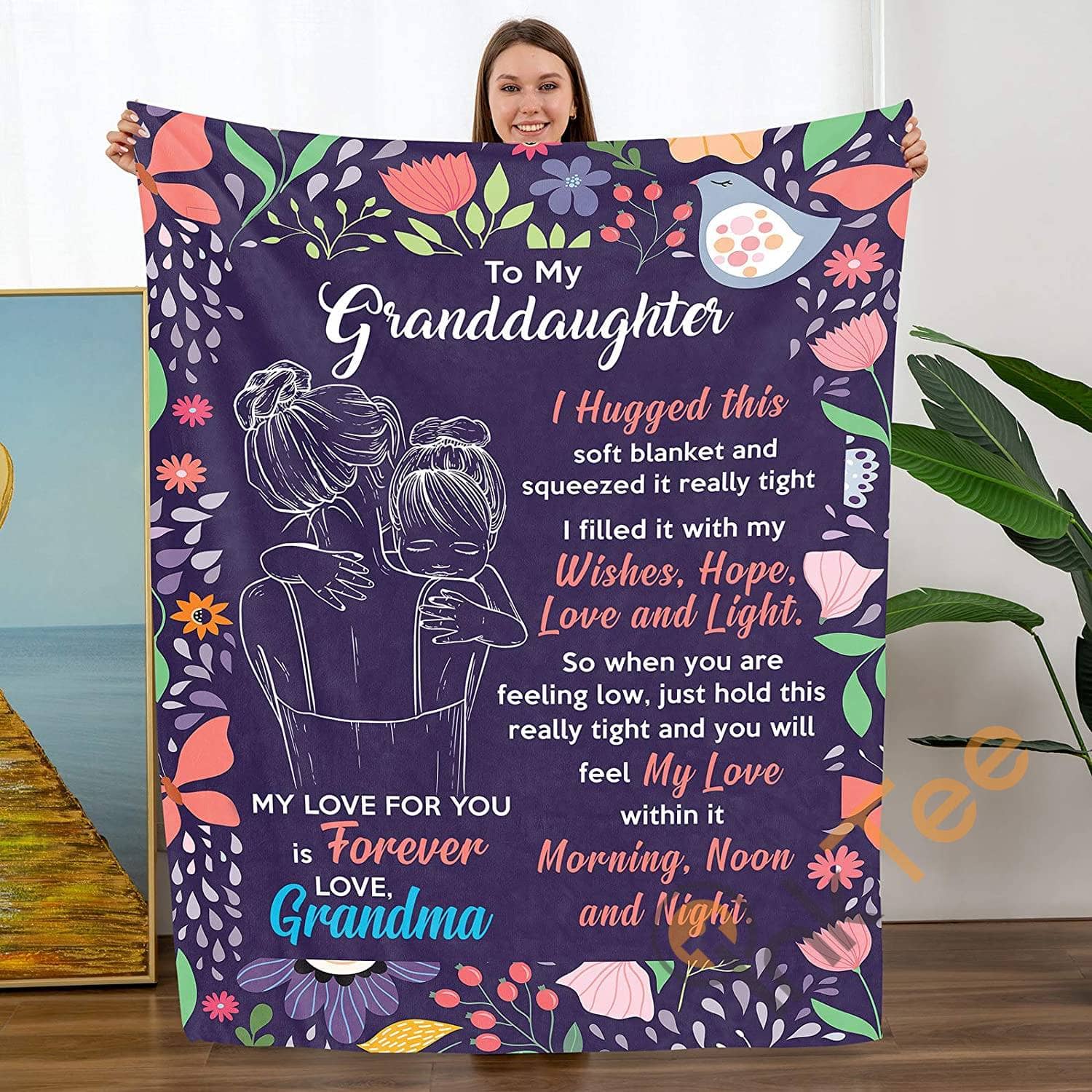 Personalized To My Granddaughter Gift From Grandma Birthdays Sku 5 Soft Throw Fleece Blanket