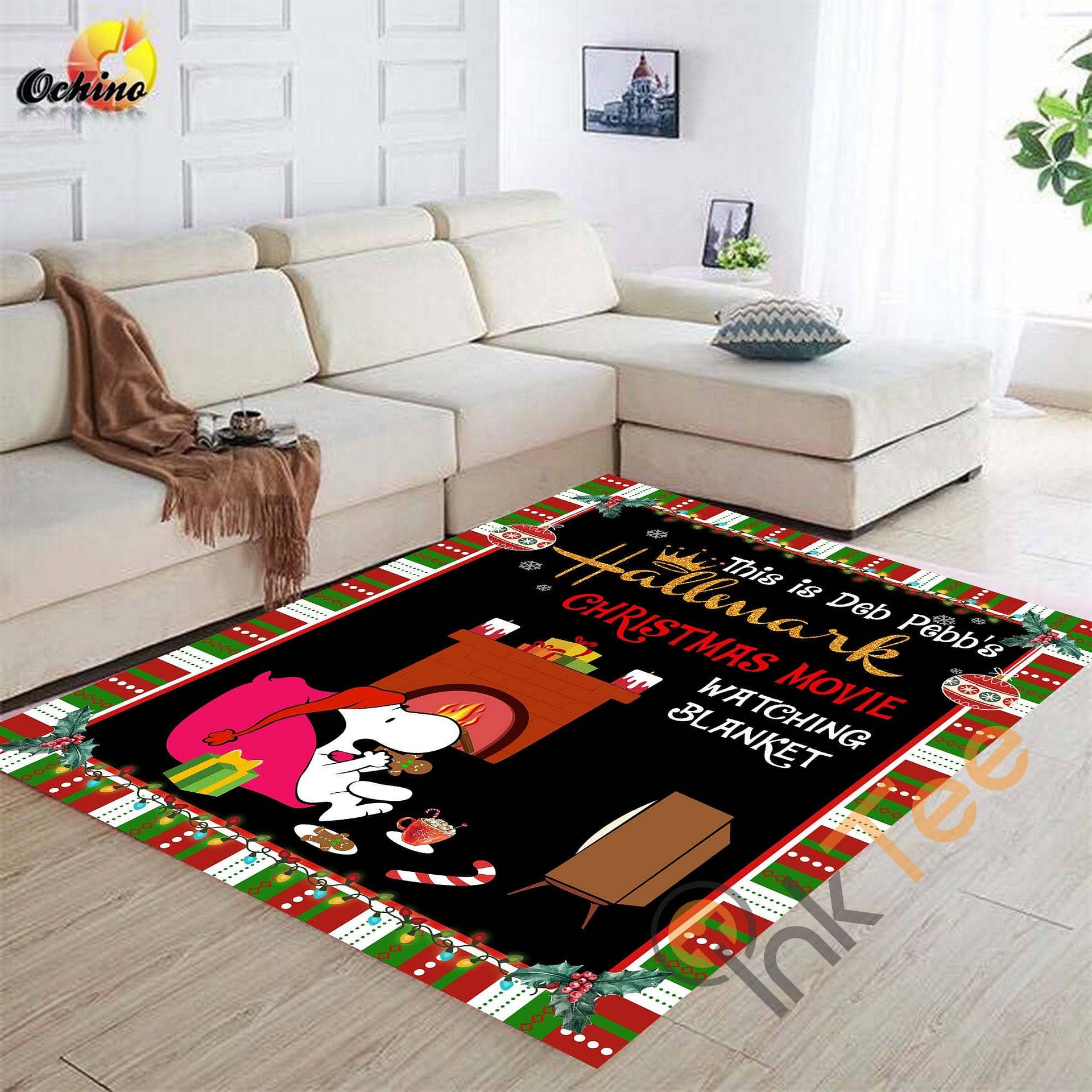 Snoopy Christmas Hallmark Movies Living Room Bedroom Comfortable Soft Gift Disney Rug