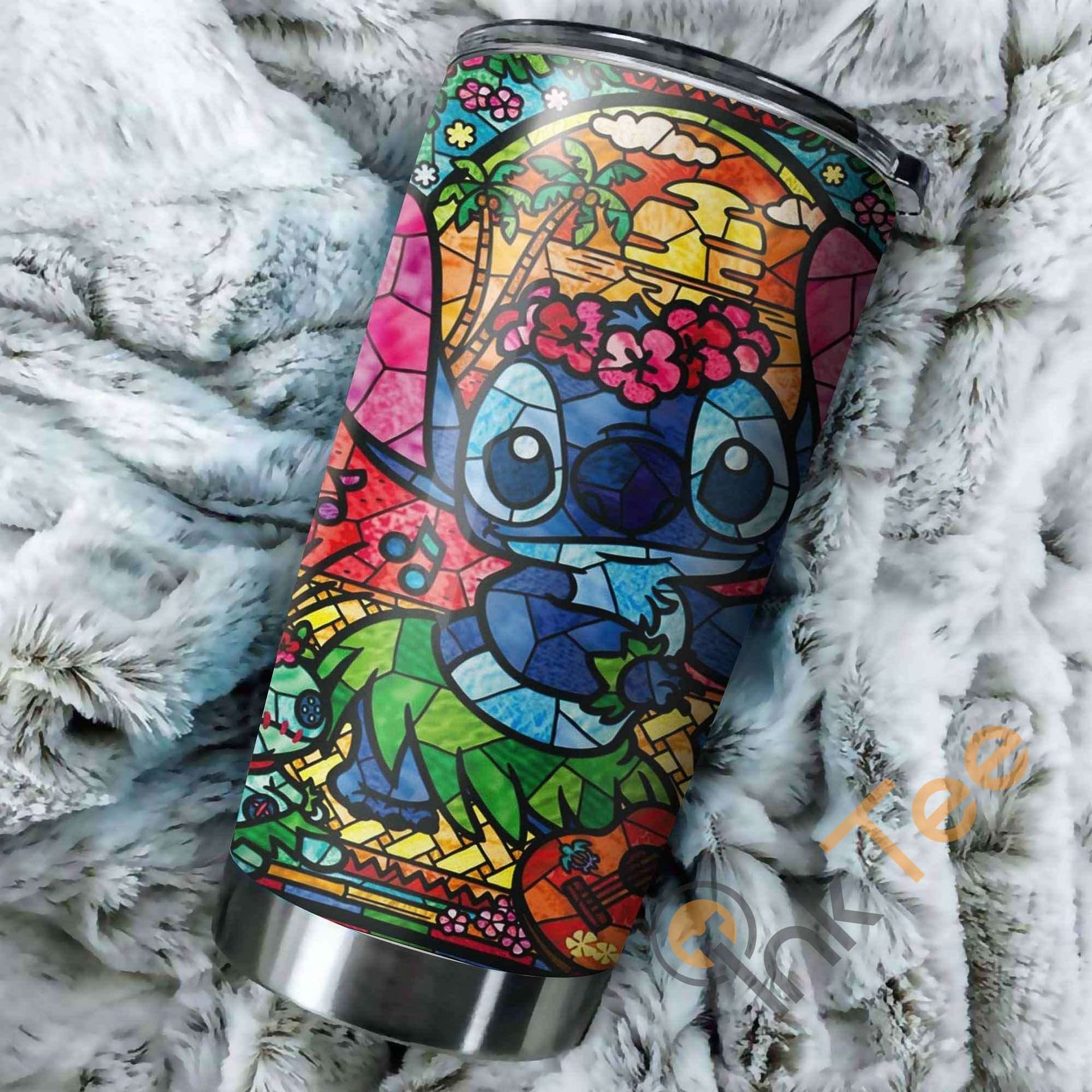 Inktee Store - Stitch Aloha Art Perfect Gift Stainless Steel Tumbler Image