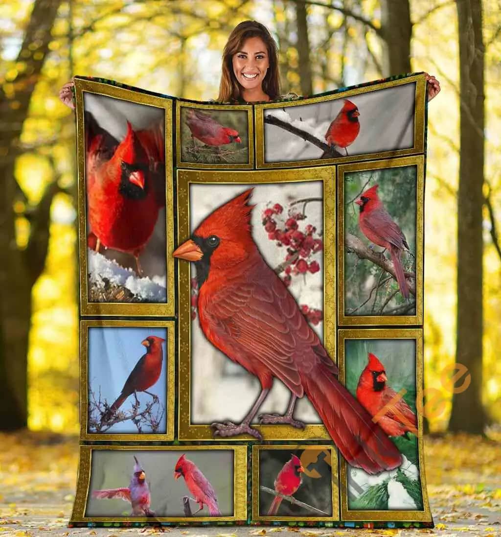 3D Red Cardinal Bird Birding Birds Lover Gifts Ultra Soft Cozy Plush Fleece Blanket
