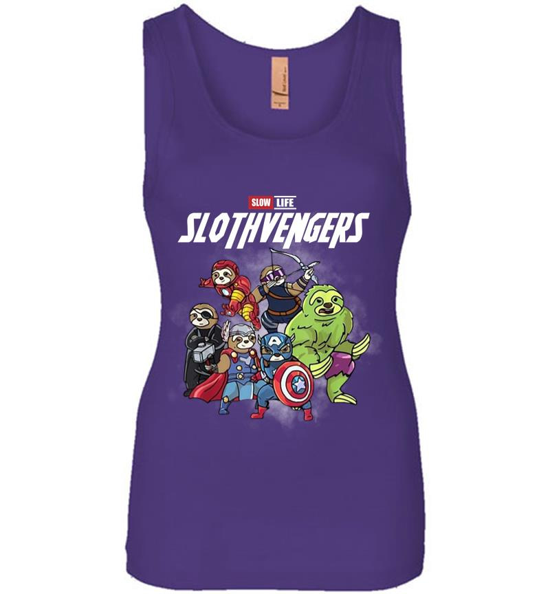 Inktee Store - Official Slow Life Slothvengers Women Jersey Tank Top Image