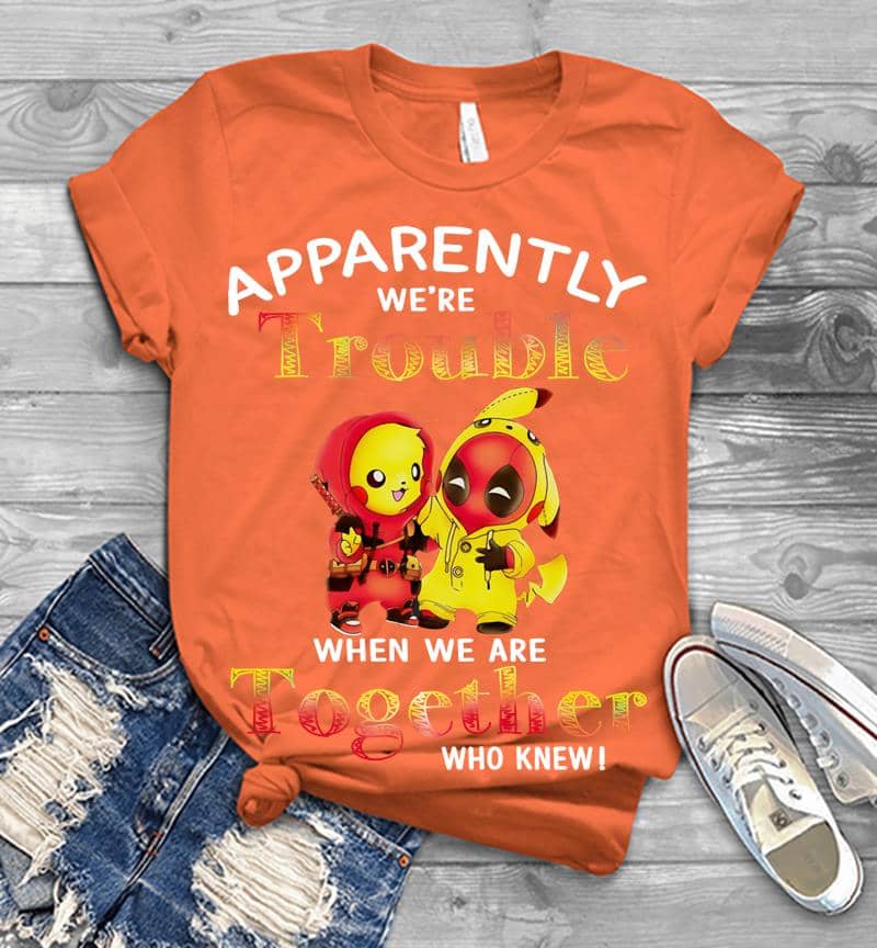Inktee Store - Pikachu And Deadpool Apparently We'Re Who Knew Men T-Shirt Image