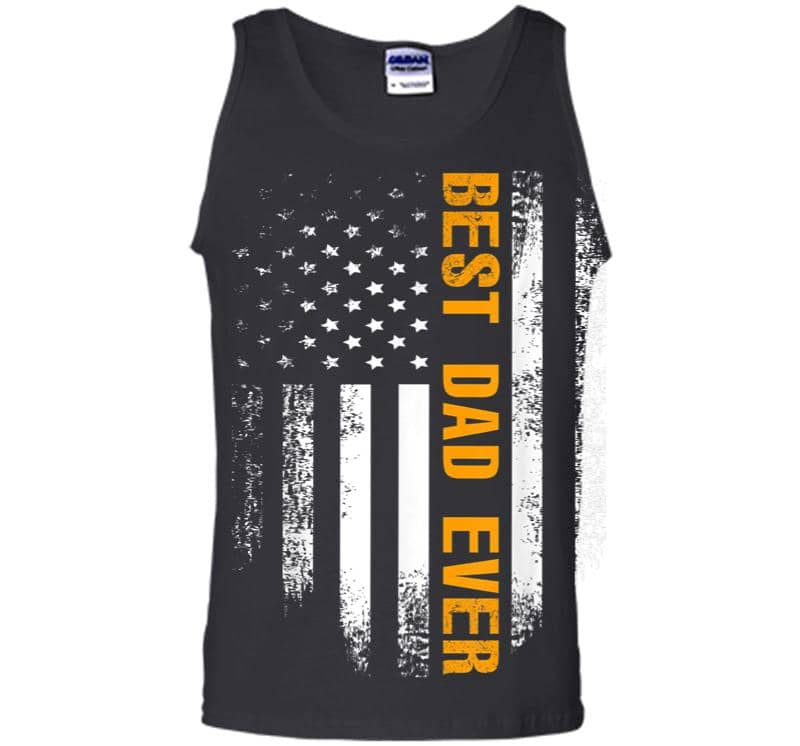 Vintage Best Dad Ever American Flag Fathers Day Gift Men Tank Top