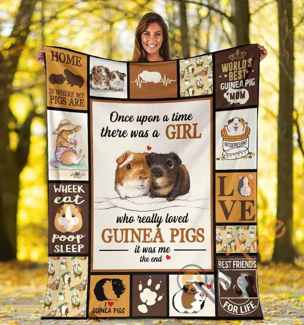 A Girl Who Really Loved Guinea Pigs Animal Lover Gift Ultra Soft Cozy Plush Fleece Blanket