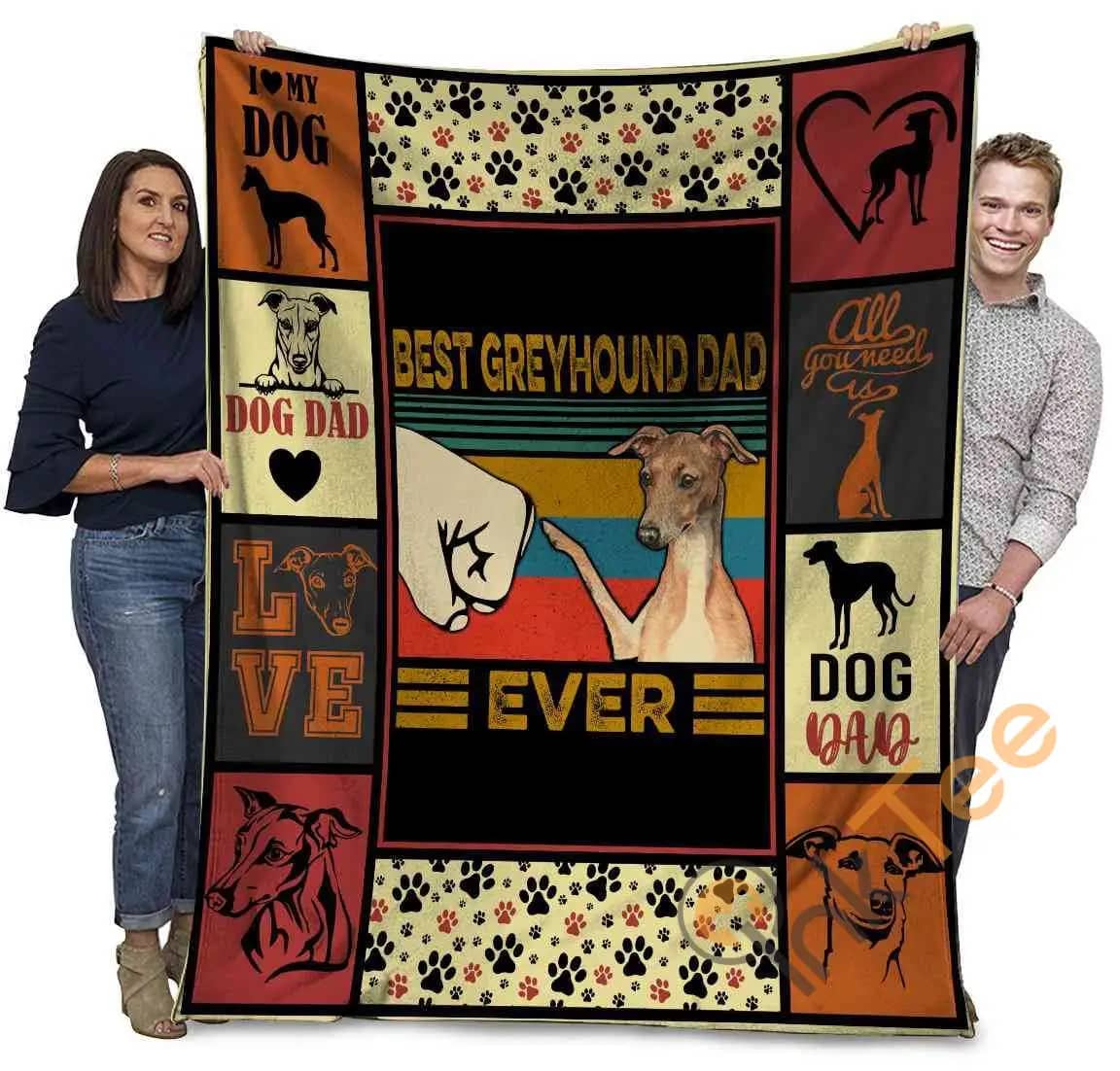 Best Greyhound Dad Ever Greyhound Dog Paw Bump Fit Ultra Soft Cozy Plush Fleece Blanket