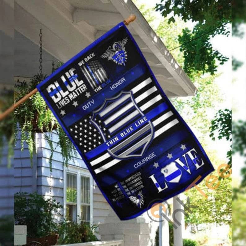 Blue Lives Matter Rustic Country Decor Sku 0148 House Flag