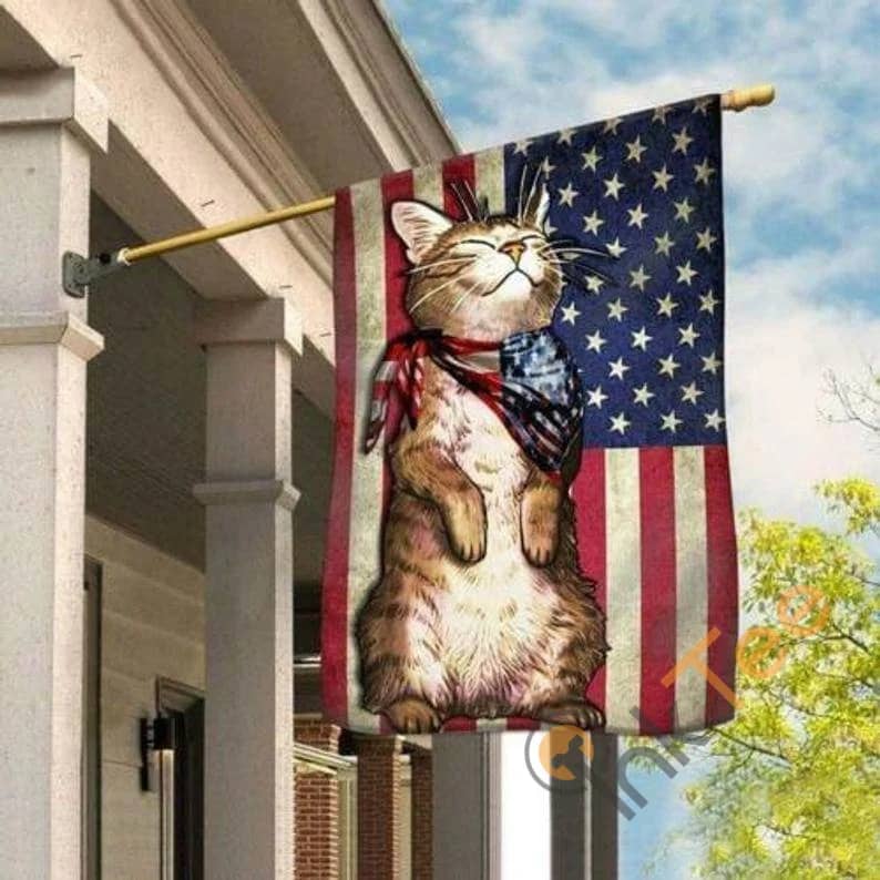 Cat American Cute Sku 0239 House Flag