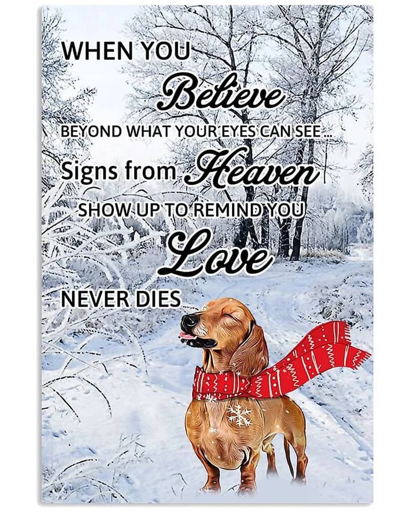 Dachshund Love Never Dies Unframed / Wrapped Canvas Wall Decor Poster
