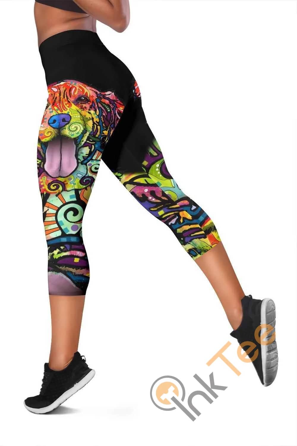 Golden Retriever Capri 3D All Over Print For Yoga Fitness #2 Women'S Capris - Golden Retriever Capri Leggings #2